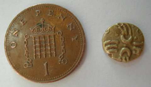 Gold celtic coin